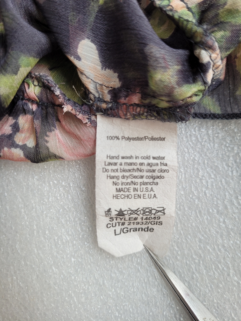 Vintage Y2K Roses Print Lace Back Sleeveless Chiffon Babydoll Top Large - Picture 11 of 16
